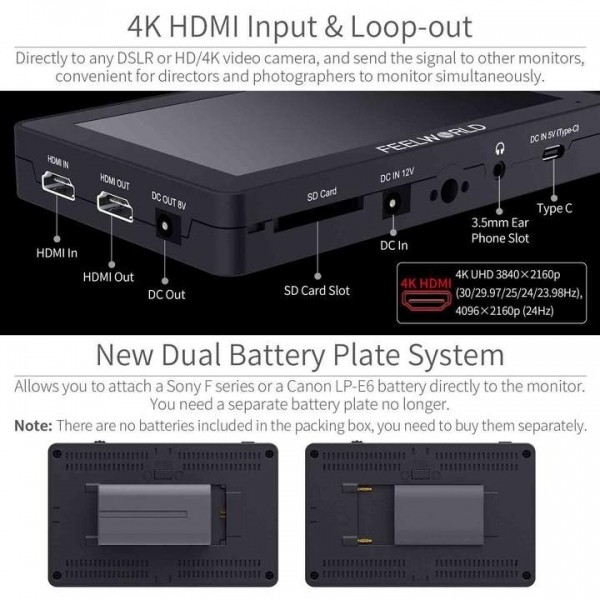AVX,F6 PLUS 5.5"  4K HD 프리뷰 3D LUT 터치스크린 촬영 모니터(KC인증 정식 수입제품)